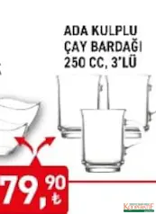 LAV ADA KULPLU ÇAY BARDAĞI 250 CC 3'LÜ fiyat ve kampanya bilgisi